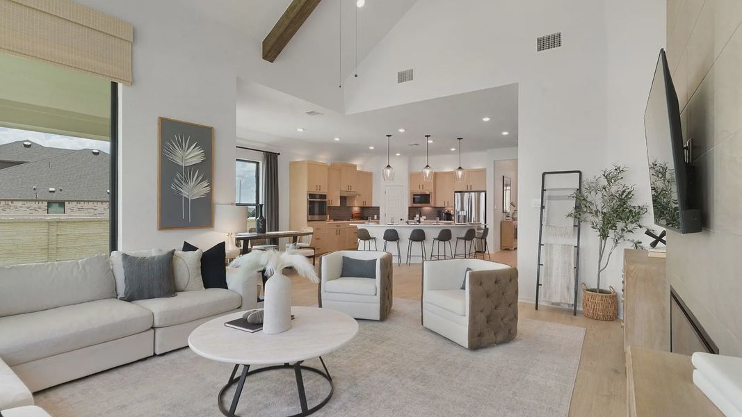 Representative furnished interior of a home built from the Mariah by Chesmar Homes in University Heights, Round Rock (Image 18).