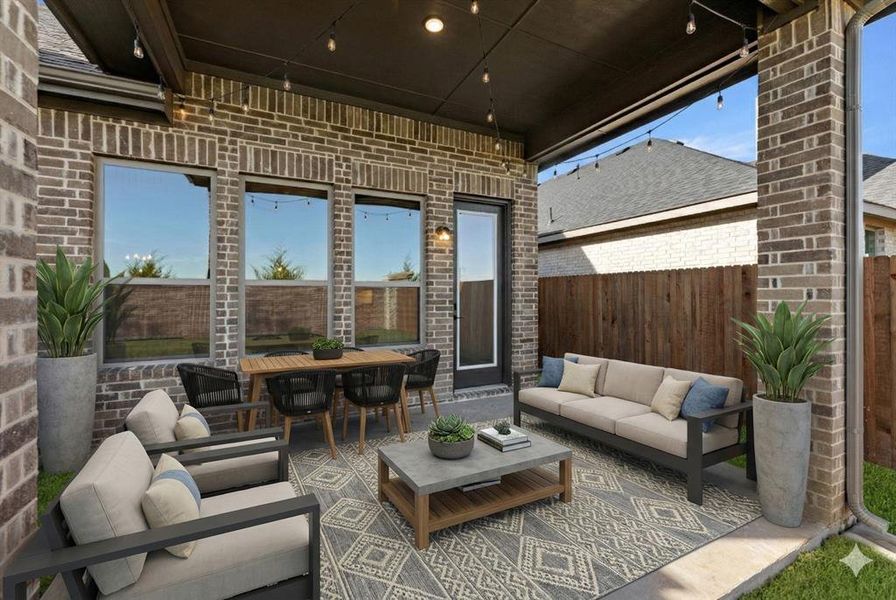 Exterior details and patio area of a home in Somerset - Phase 5, Mansfield (Image 4).