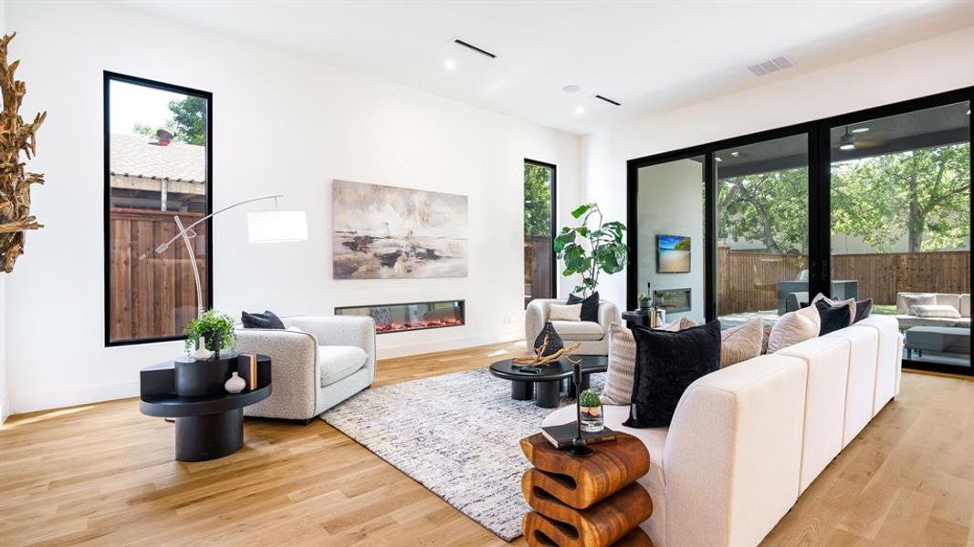 Living room featuring light hardwood / wood-style floors