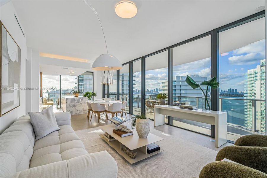 Furnished interior view inside a new home in Five Park, Miami Beach (Image 10).