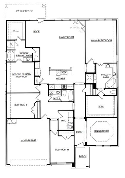 2D floor plan layout for the Concept 2671 by Landsea Homes in Mockingbird Hills, Joshua, TX (Image 3).