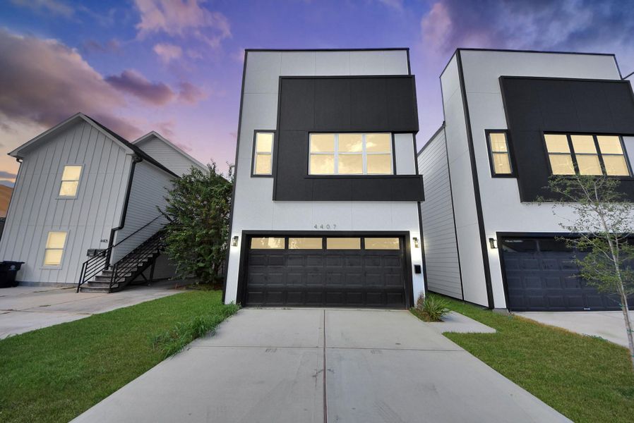 Front exterior of a new home in , Houston, TX, highlighting curb appeal (Image 1). Front exterior of a new home in , Houston, TX, highlighting curb appeal (Image 1).