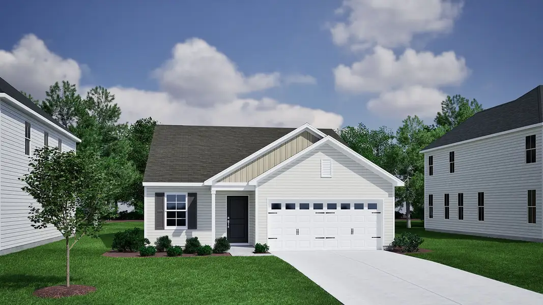 Representative exterior photo of a completed home built from the Howard - Genesis Value Collection by Mungo Homes in Willowbrook, Shelby, NC (Image 4).