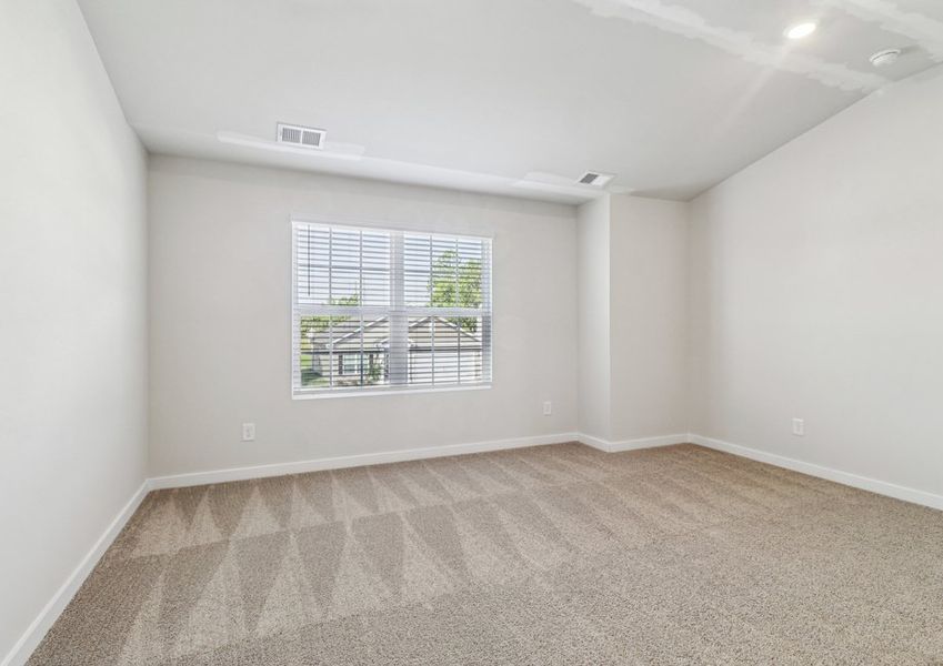 Each bedroom has carpet.