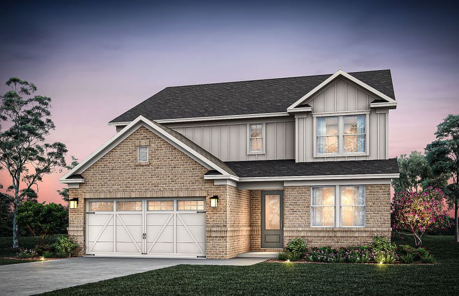 Representative exterior photo of a completed home built from the Yellowstone by Pulte Homes in Linden Grove, Powder Springs, GA (Image 1).