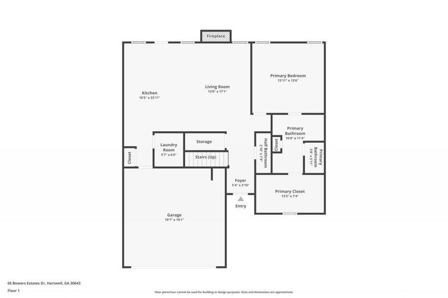 2D floor plan layout of this home in , Hartwell, GA (Image 6).