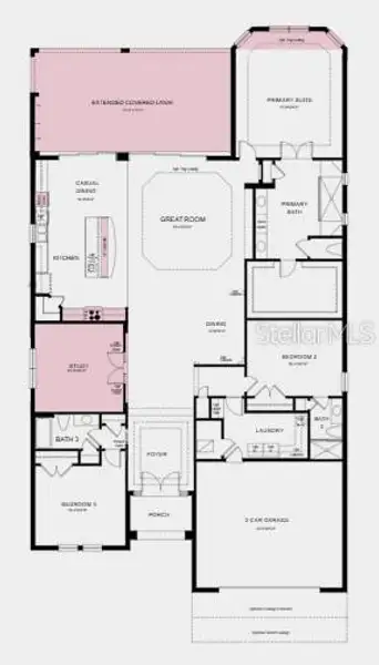 2D floor plan layout of this home in Esplanade at Starling, Punta Gorda, FL (Image 4). 2D floor plan layout of this home in Esplanade at Starling, Punta Gorda, FL (Image 4).