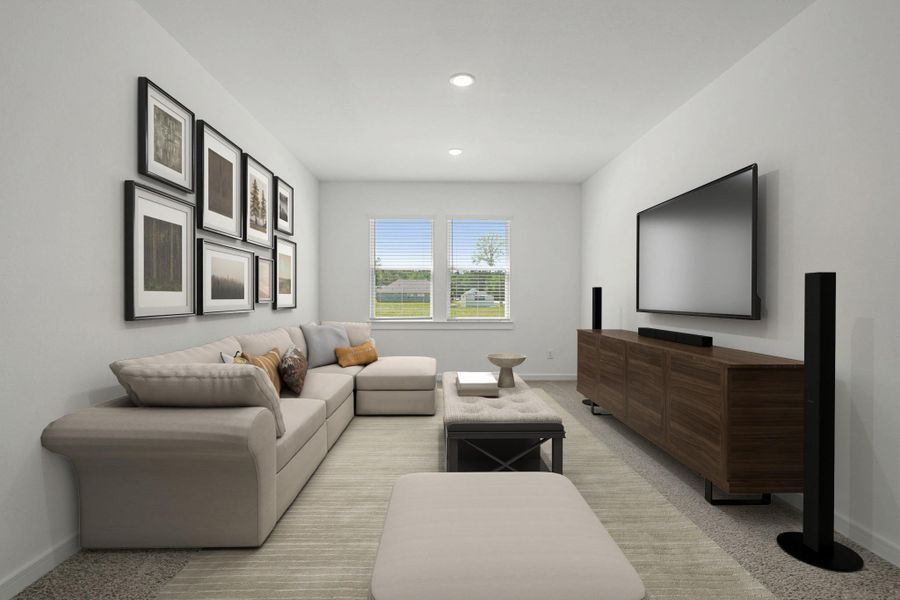 Flexible media room (*Photo not of actual home and used for illustration purposes only.) Flexible media room (*Photo not of actual home and used for illustration purposes only.)