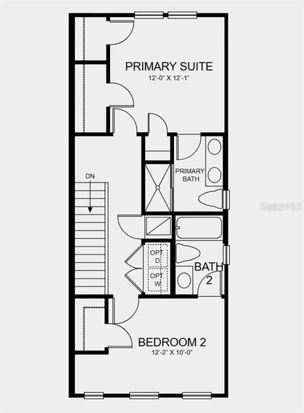 2D floor plan layout of this home in The Townhomes at Azario Lakewood Ranch, Bradenton, FL (Image 3).