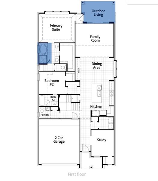 2D floor plan layout of this home in Sandbrock Ranch: 45ft. lots, Aubrey, TX (Image 4).