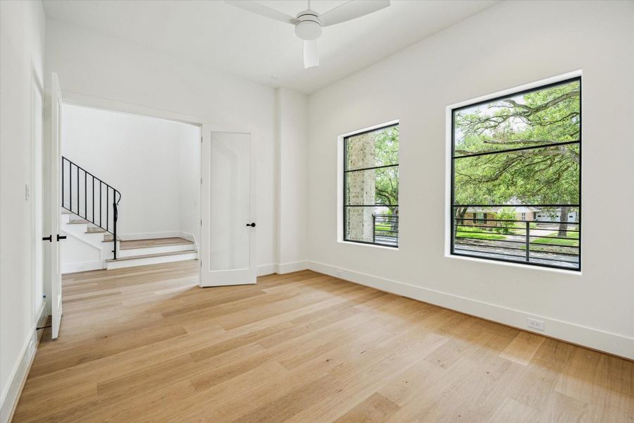 Study on the first floor - has double French doors, beautiful RAM windows and European white oak flooring.