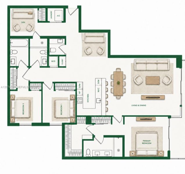 2D floor plan layout of this home in , Miami, FL (Image 3).