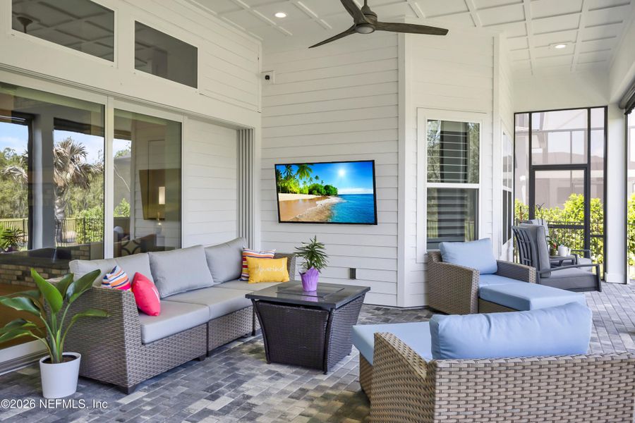 Exterior details and patio area of a home in Nocatee, Ponte Vedra (Image 3). Exterior details and patio area of a home in Nocatee, Ponte Vedra (Image 3).