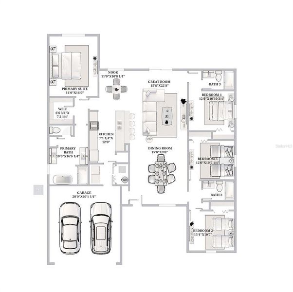 2D floor plan layout of this home in , Ocala, FL (Image 5).
