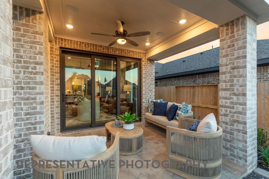 Exterior details and patio area of a home in Santa Rita Ranch, Liberty Hill (Image 2).