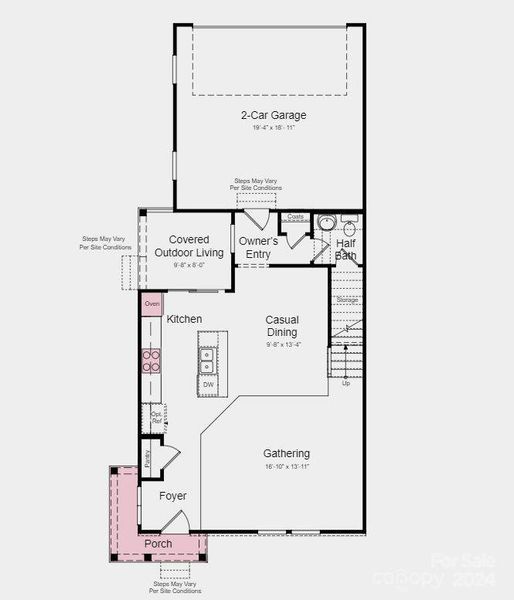 Structural options added: Gourmet kitchen, study in place of loft, alternate owner’s bath layout, and tray ceiling package.