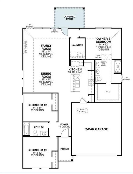 2D floor plan layout of this home in Meadow Park, Ponder, TX (Image 4). 2D floor plan layout of this home in Meadow Park, Ponder, TX (Image 4).