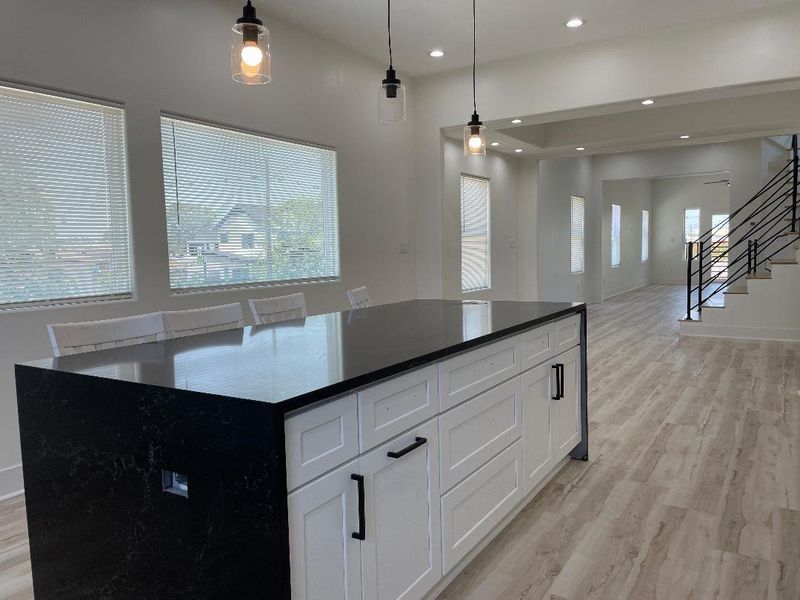 View of the living room from the Kitchen Island