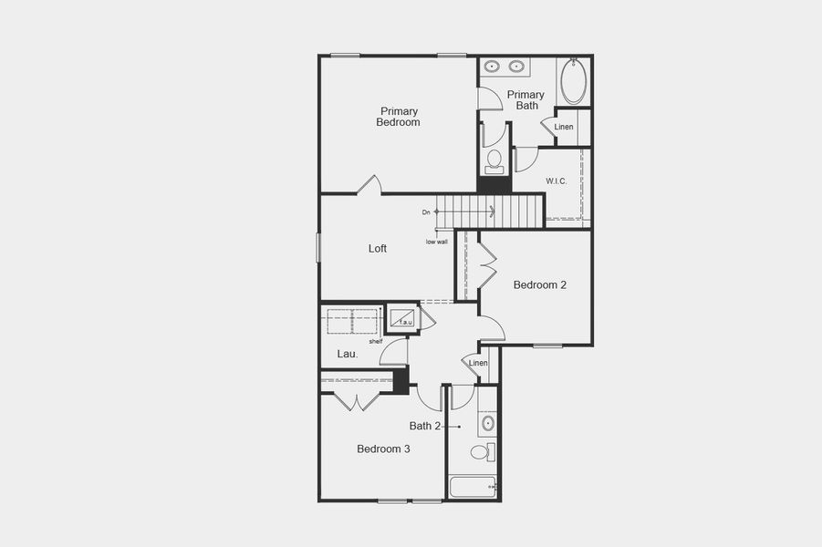 2D floor plan layout for the 1780 Modeled by KB Home in Grace Landing, Willis, TX (Image 2).