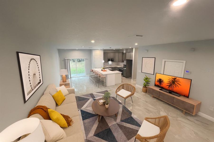 Furnished interior view inside a new home in , Kissimmee (Image 3). Furnished interior view inside a new home in , Kissimmee (Image 3).