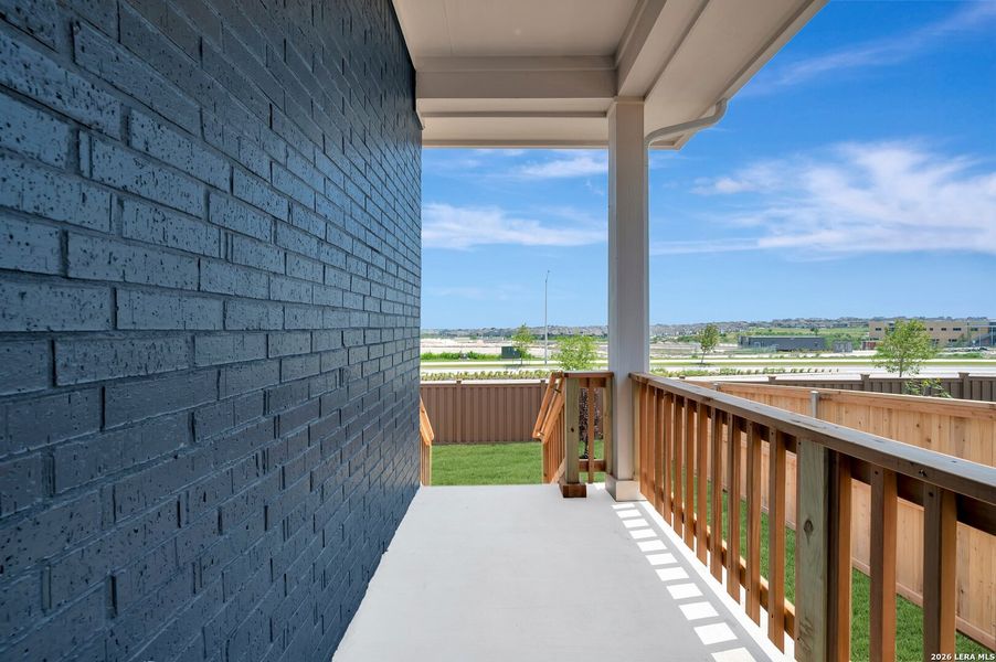 Exterior details and patio area of a home in Mayfair - Select Classic Series, New Braunfels (Image 13).