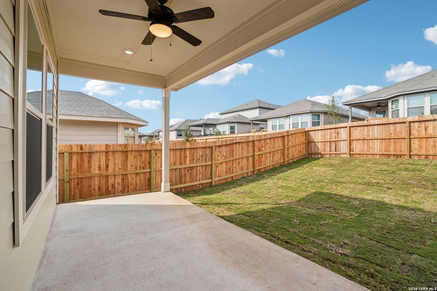 Exterior details and patio area of a home in Lark Canyon, New Braunfels (Image 23).