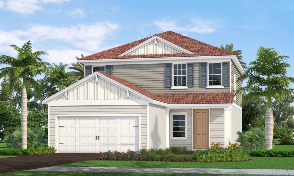 Representative exterior photo of a completed home built from the Honor by Neal Communities in Windward, Sarasota, FL (Image 2). Representative exterior photo of a completed home built from the Honor by Neal Communities in Windward, Sarasota, FL (Image 2).