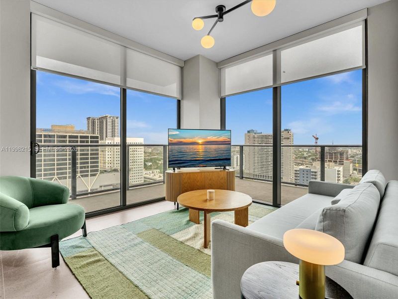 Furnished interior view inside a new home in , Miami (Image 12).