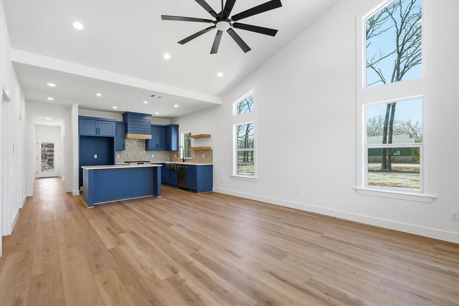 Vaulted ceilings with windows for light!