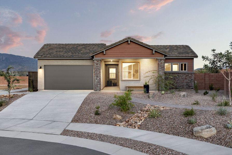 Representative exterior photo of a completed home built from the Emilia by Mattamy Homes in Covena Pointe, Tucson, AZ (Image 24).