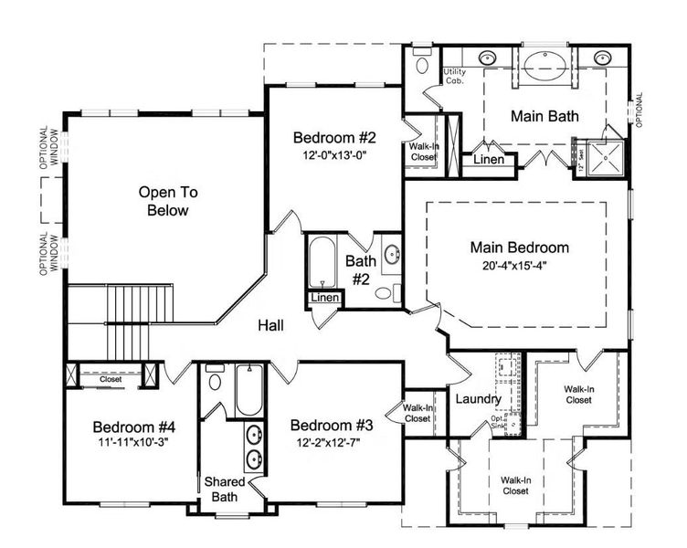 2D floor plan layout for the Arlington by Niblock Homes in Red Hill, Concord, NC (Image 4).