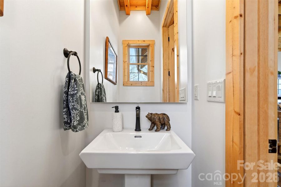 Pocket bath in foyer.