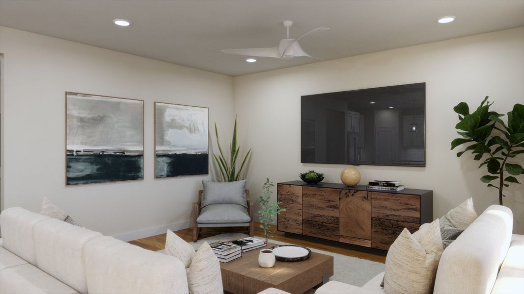 Representative furnished interior of a home built from the 4014 by Risewell Homes in Parkton Square, Kyle (Image 5).