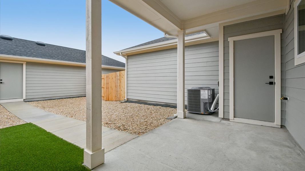 Exterior details and patio area of a home in Avery Centre, Round Rock (Image 4). Exterior details and patio area of a home in Avery Centre, Round Rock (Image 4).