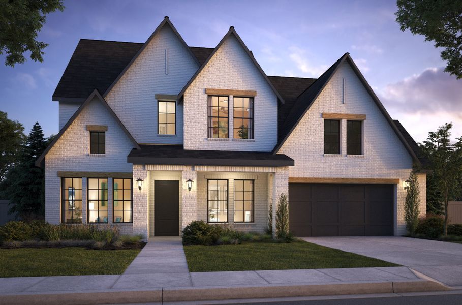 Representative exterior photo of a completed home built from the Stella by Southgate Homes in Windsong Ranch 71' Series, Prosper, TX (Image 23). Representative exterior photo of a completed home built from the Stella by Southgate Homes in Windsong Ranch 71' Series, Prosper, TX (Image 23).