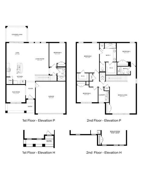 2D floor plan layout for the Coral by D.R. Horton in Hammock at Two Rivers, Zephyrhills, FL (Image 3).