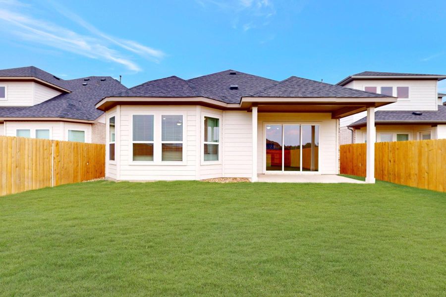 Exterior details and patio area of a home in Cedar Brook, Leander (Image 3). Exterior details and patio area of a home in Cedar Brook, Leander (Image 3).