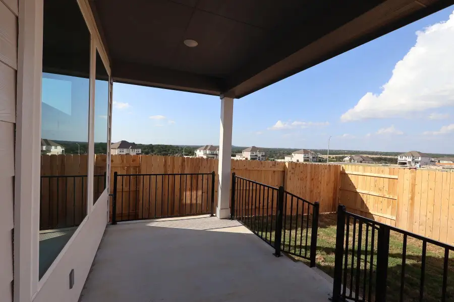 Exterior details and patio area of a home in Lariat, Liberty Hill (Image 2). Exterior details and patio area of a home in Lariat, Liberty Hill (Image 2).