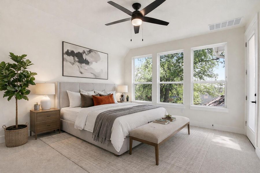 Virtually staged primary Bedroom - 2nd floor.