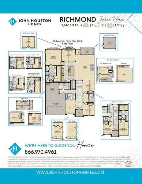 2D floor plan layout for the Richmond by John Houston Homes in Legacy Ranch - Phase 2, Temple, TX (Image 3).