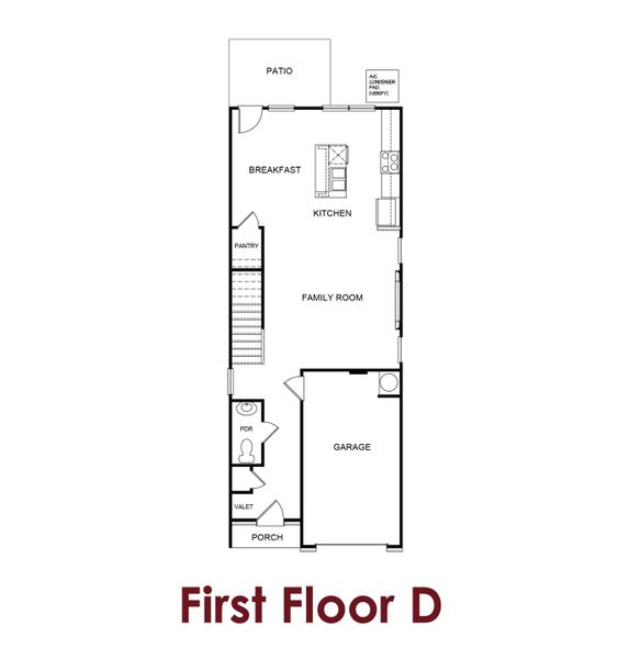 2D floor plan layout for the Bradley by Chafin Communities in The Grove at Mundy Mill, Gainesville, GA (Image 8).
