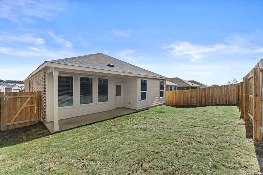 Exterior details and patio area of a home in Grace Valley, Cibolo (Image 2).