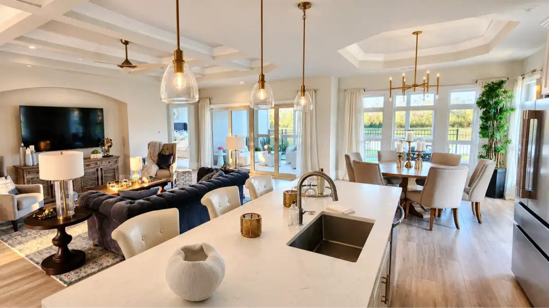 Furnished interior view inside a new home in Courtyards by Carrell, Ocean Isle Beach (Image 12).