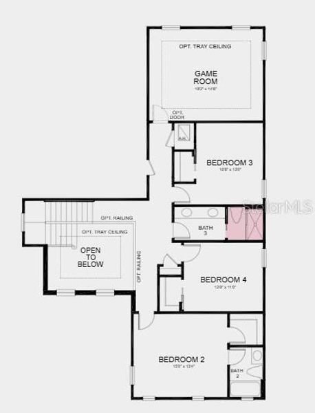 2D floor plan layout of this home in Hammock at Two Rivers, Zephyrhills, FL (Image 5).