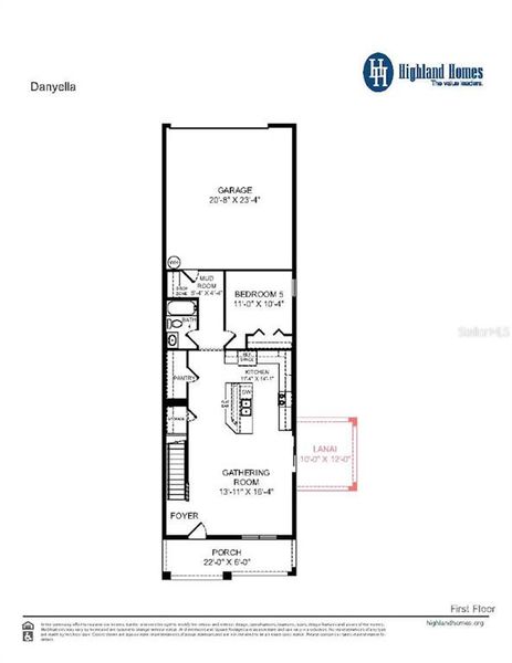 2D floor plan layout of this home in Estates at Hickory Cove - Bungalows, St. Cloud, FL (Image 4).