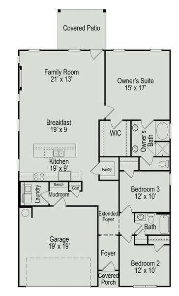 2D floor plan layout of this home in Sierra Vista, Rosharon, TX (Image 3).
