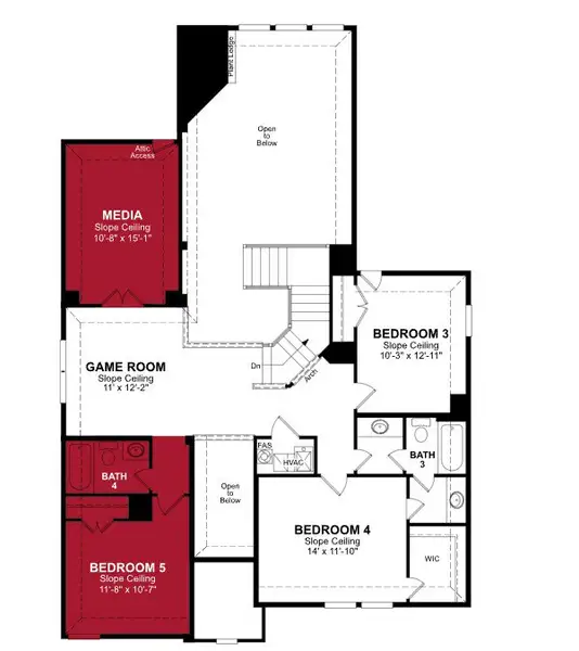 2D floor plan layout of this home in Valencia on the Lake, Little Elm, TX (Image 3).