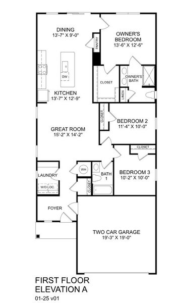 2D floor plan layout for the Rosewood by Ryan Homes in Meadows Edge Single Family Homes, Conway, SC (Image 1). 2D floor plan layout for the Rosewood by Ryan Homes in Meadows Edge Single Family Homes, Conway, SC (Image 1).