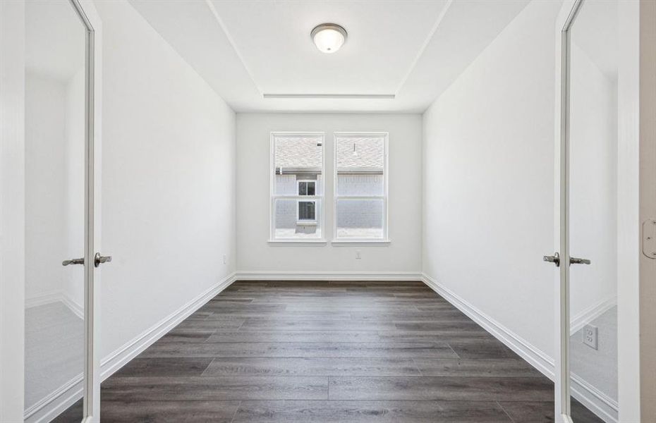 Oversized study with elegant French doors *Real home pictured Oversized study with elegant French doors *Real home pictured