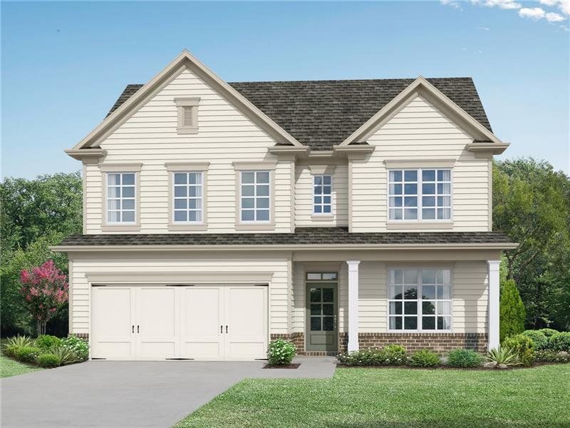 Front exterior of a new home in , Sugar Hill, GA, highlighting curb appeal (Image 1).